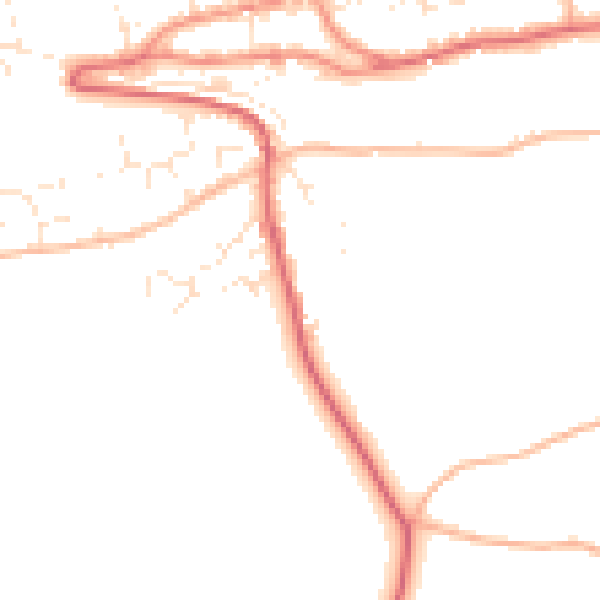 Daytime road noise heatmap for EX39 3PU