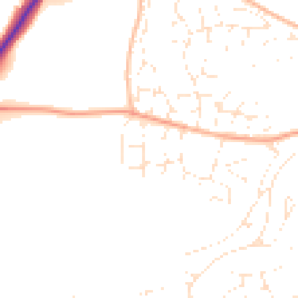 Daytime road noise heatmap for EX39 3TG