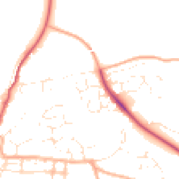 Daytime road noise heatmap for EX39 4AY