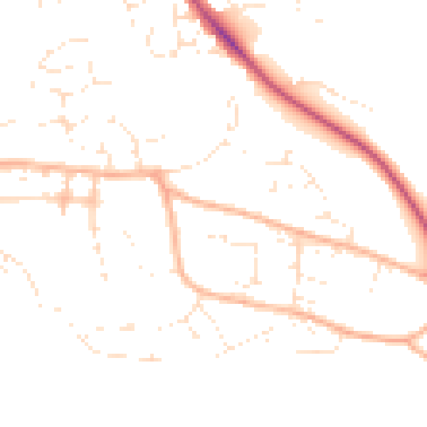Daytime road noise heatmap for EX39 4DA