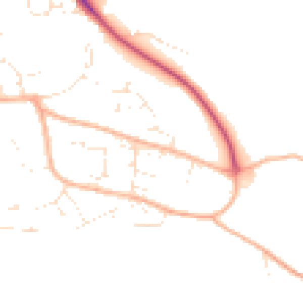 Daytime road noise heatmap for EX39 4DB