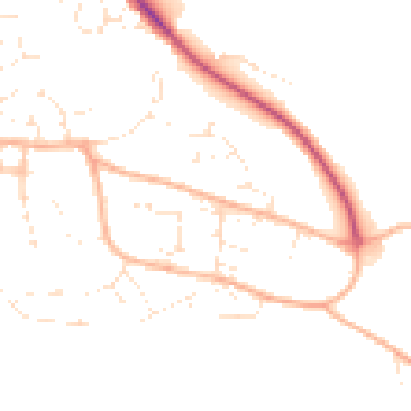 Daytime road noise heatmap for EX39 4DD