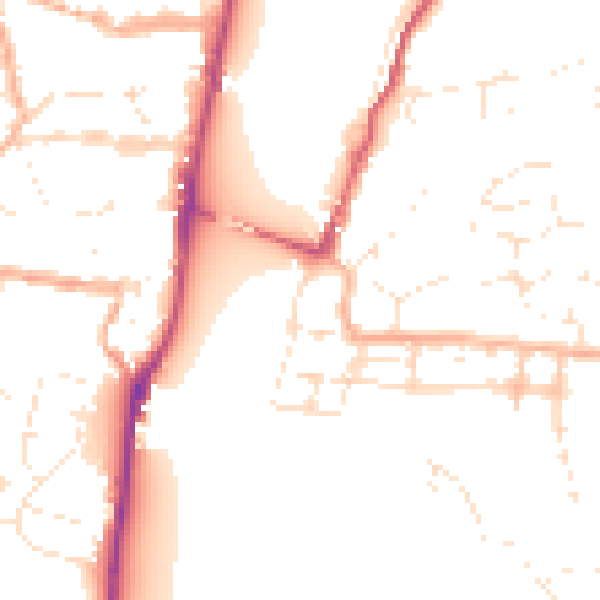Daytime road noise heatmap for EX39 4DP