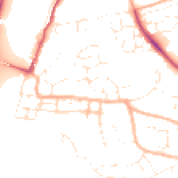 Daytime road noise heatmap for EX39 4DZ