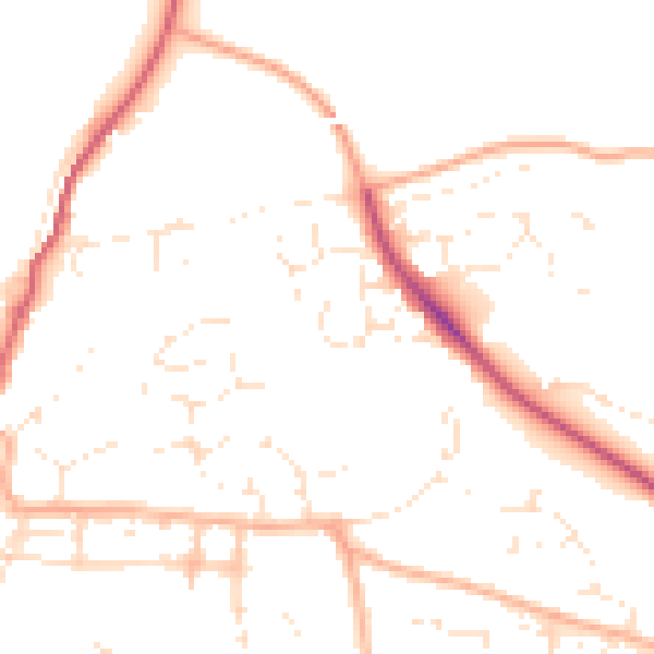 Daytime road noise heatmap for EX39 4FD