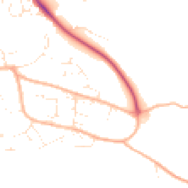 Daytime road noise heatmap for EX39 4RE