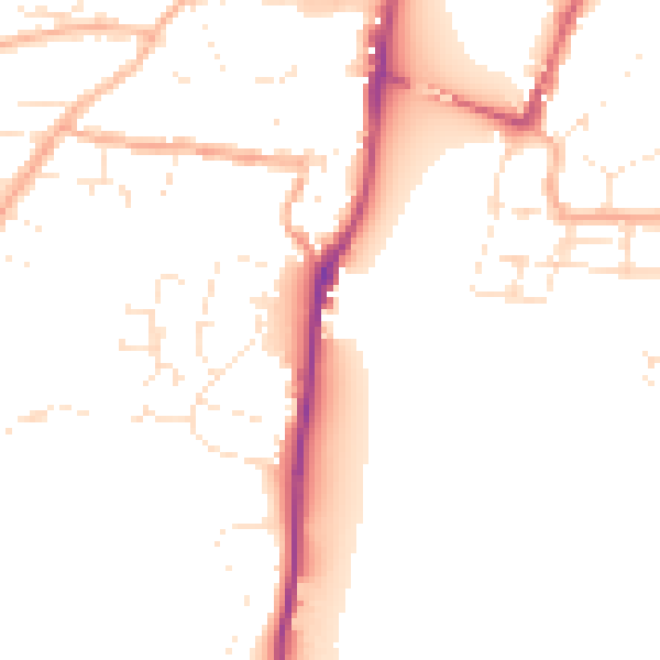Daytime road noise heatmap for EX39 5AL