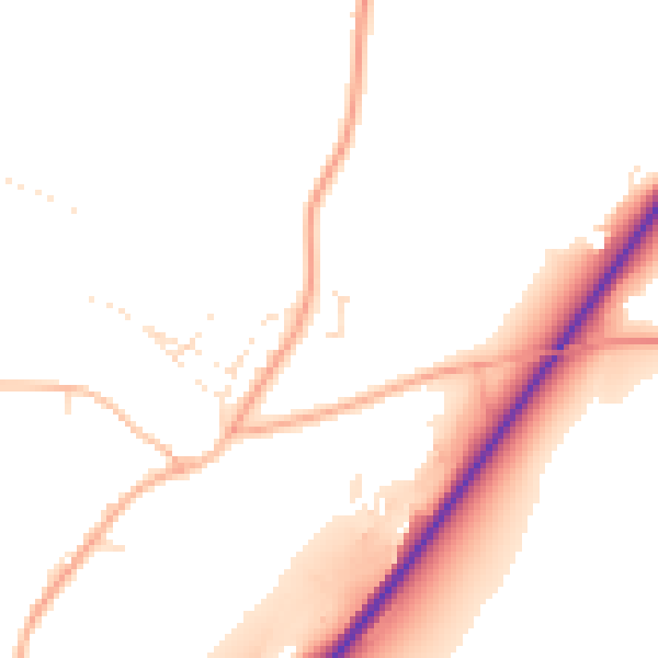 Daytime road noise heatmap for EX39 5AN