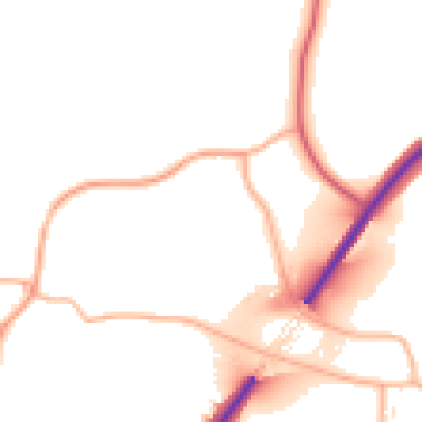 Daytime road noise heatmap for EX39 5BE