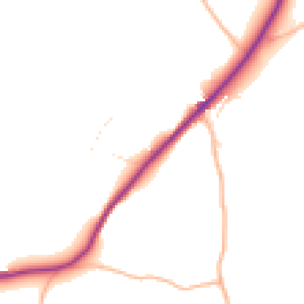Daytime road noise heatmap for EX39 5DE