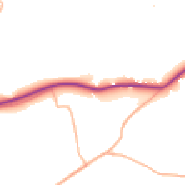Daytime road noise heatmap for EX39 5DW