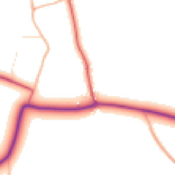 Daytime road noise heatmap for EX39 5RU