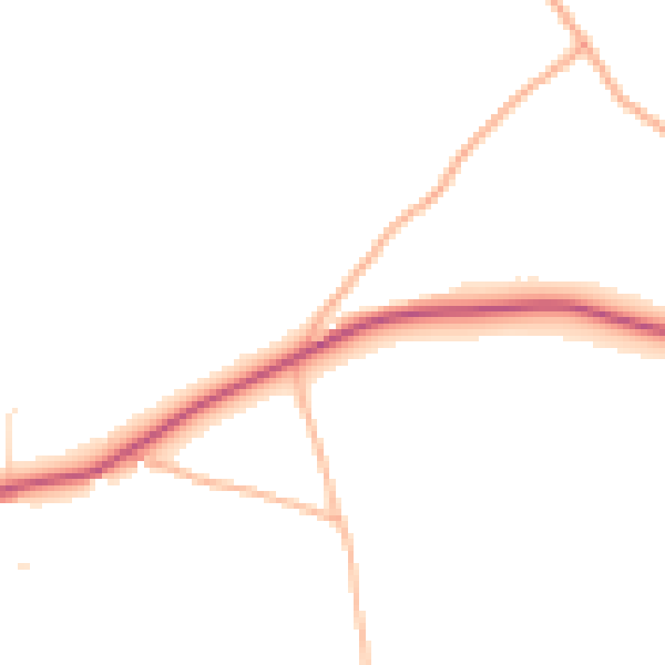 Daytime road noise heatmap for EX39 6AL
