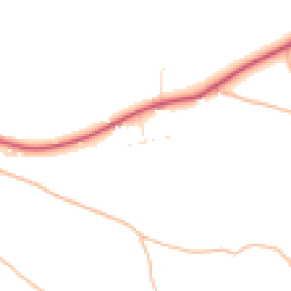 Daytime road noise heatmap for EX39 6AQ