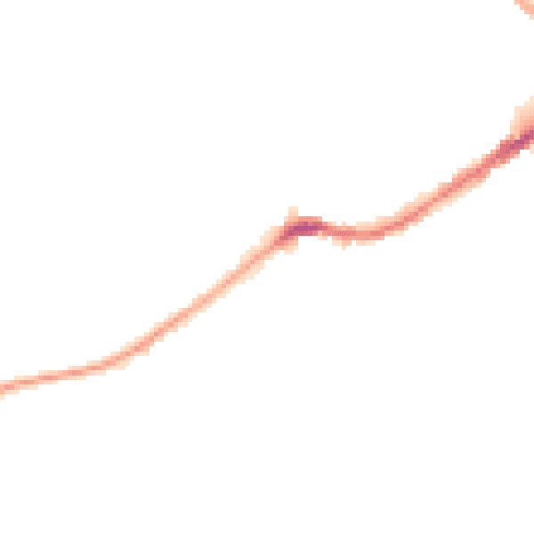 Night-time road noise heatmap for EX4 1LF