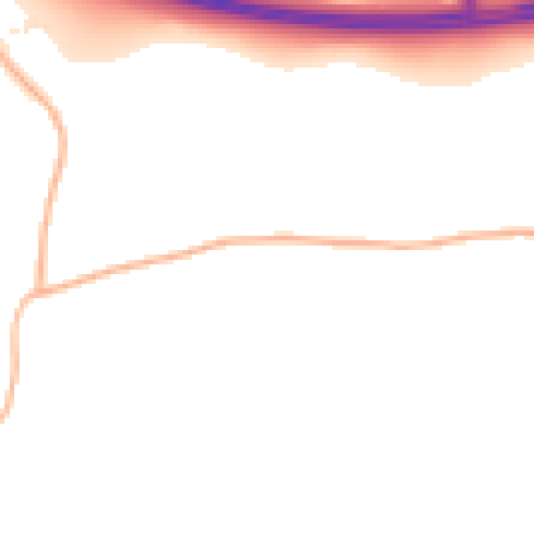 Daytime road noise heatmap for EX6 6AL