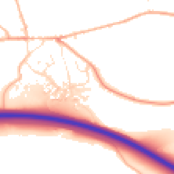 Daytime road noise heatmap for EX6 6AP