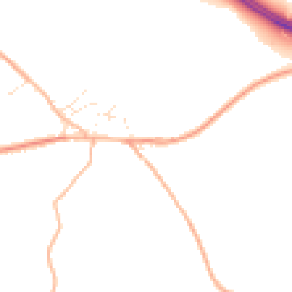 Daytime road noise heatmap for EX6 6BL
