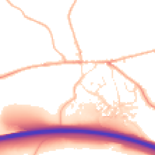 Daytime road noise heatmap for EX6 6DJ