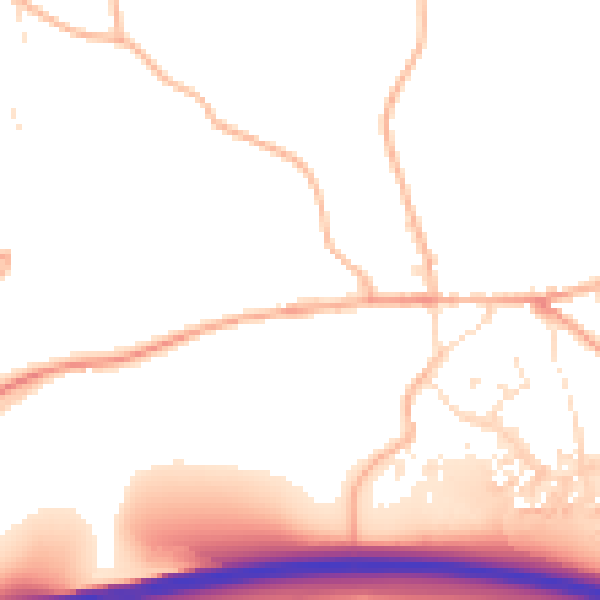 Daytime road noise heatmap for EX6 6EH