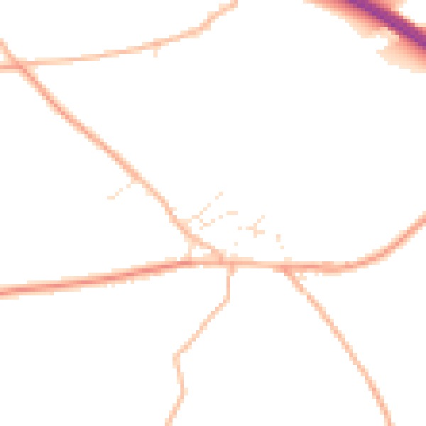 Daytime road noise heatmap for EX6 6HZ