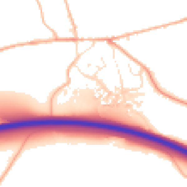 Daytime road noise heatmap for EX6 6RW