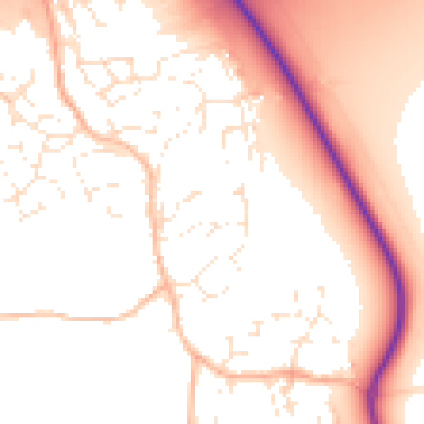Daytime road noise heatmap for EX6 8DJ