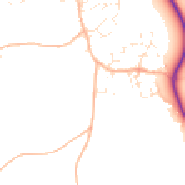 Daytime road noise heatmap for EX6 8DW