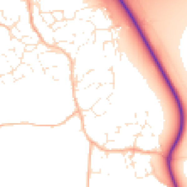 Daytime road noise heatmap for EX6 8EF