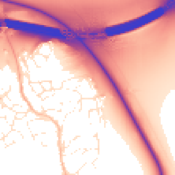 Daytime road noise heatmap for EX6 8FH