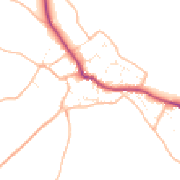 Daytime road noise heatmap for EX6 8LH