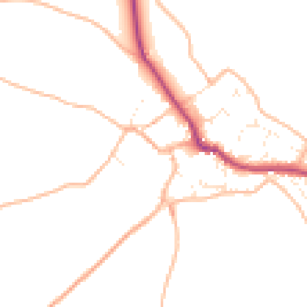 Daytime road noise heatmap for EX6 8NB