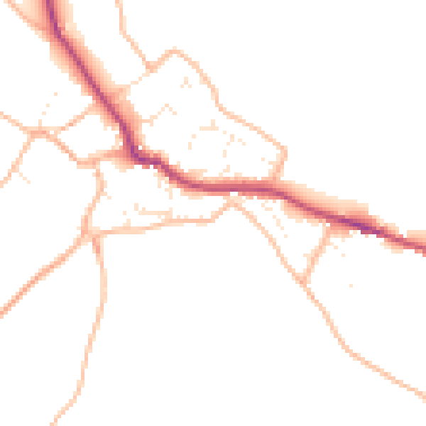 Daytime road noise heatmap for EX6 8NP