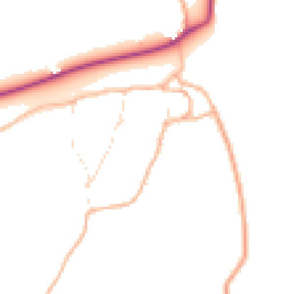 Daytime road noise heatmap for EX6 8RB