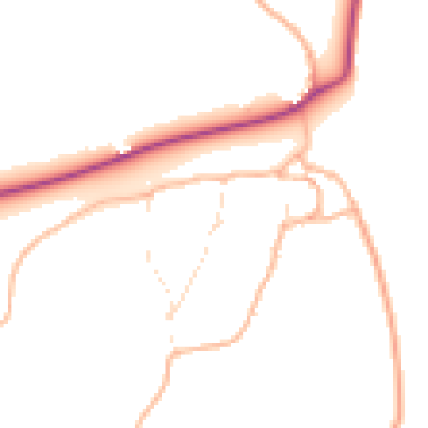 Daytime road noise heatmap for EX6 8RN