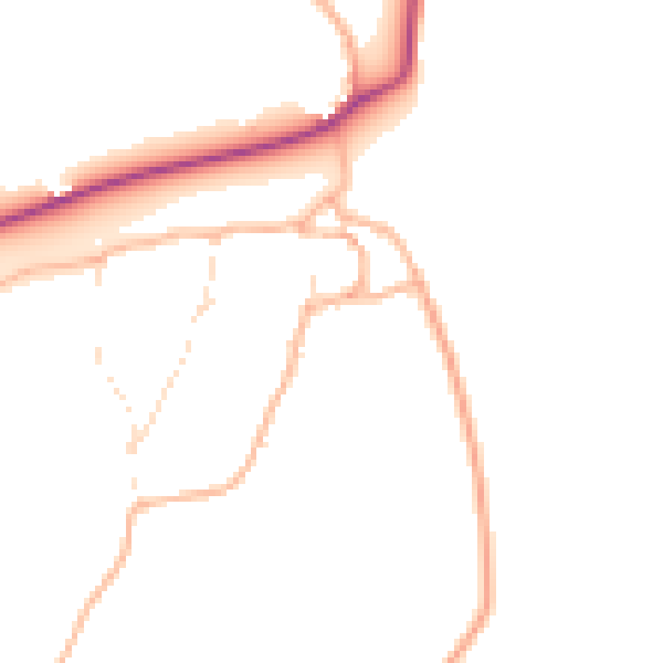 Daytime road noise heatmap for EX6 8RZ