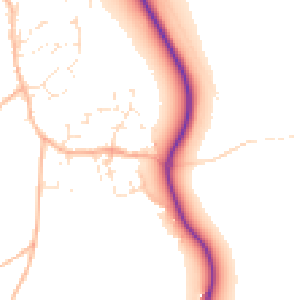 Daytime road noise heatmap for EX6 8UZ