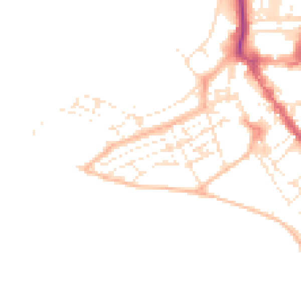 Daytime road noise heatmap for EX8 1AS