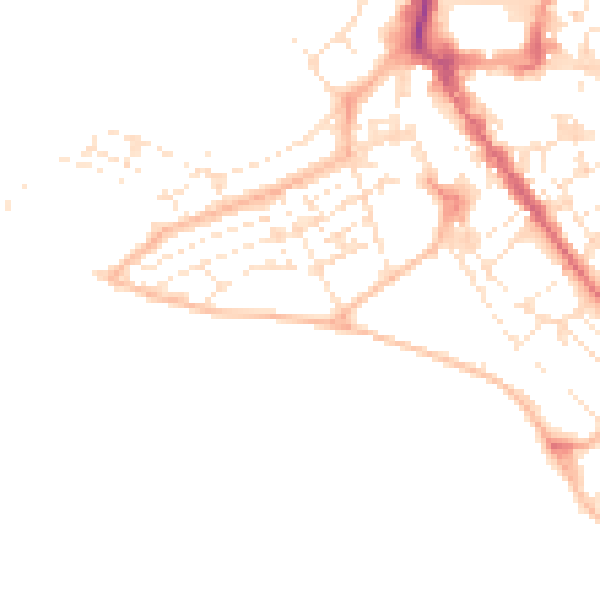 Daytime road noise heatmap for EX8 1BE