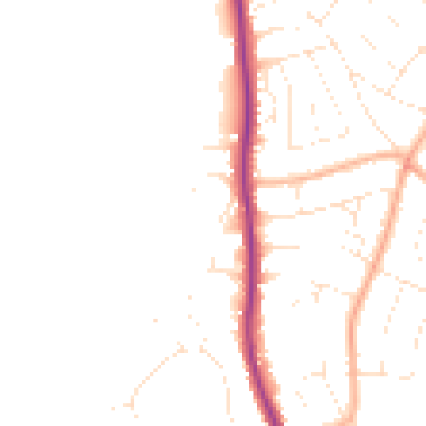 Daytime road noise heatmap for EX8 3NF