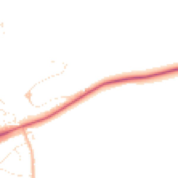 Daytime road noise heatmap for EX8 5BW