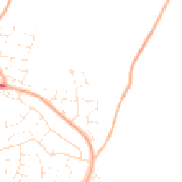 Daytime road noise heatmap for EX8 5EP