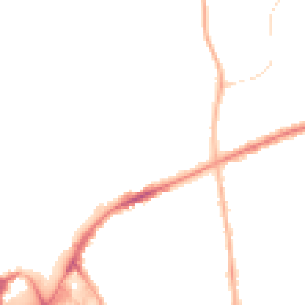 Night-time road noise heatmap for FY1 3TW