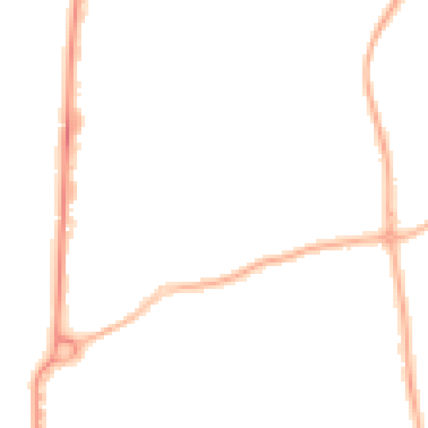 Night-time road noise heatmap for FY2 9TG