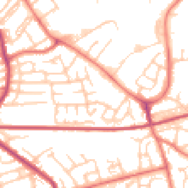 Daytime road noise heatmap for FY4 4YE