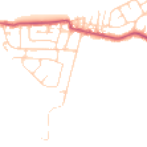 Daytime road noise heatmap for FY6 0AZ