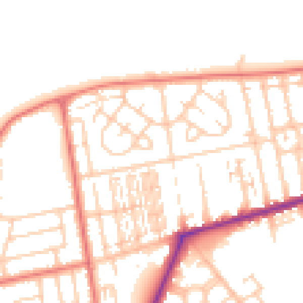 Daytime road noise heatmap for FY7 7JG