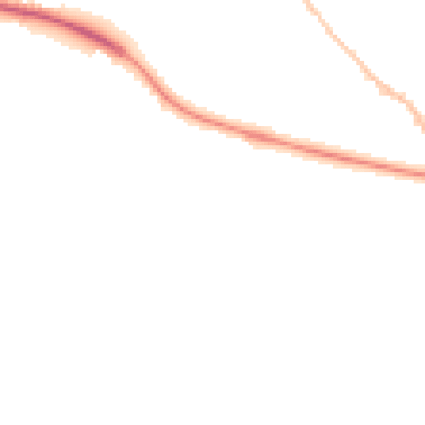 Night-time road noise heatmap for GL10 2AS