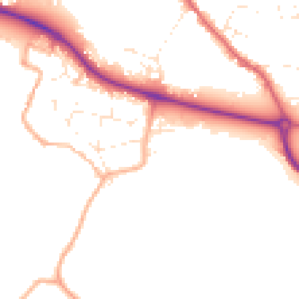 Daytime road noise heatmap for GL10 2AT