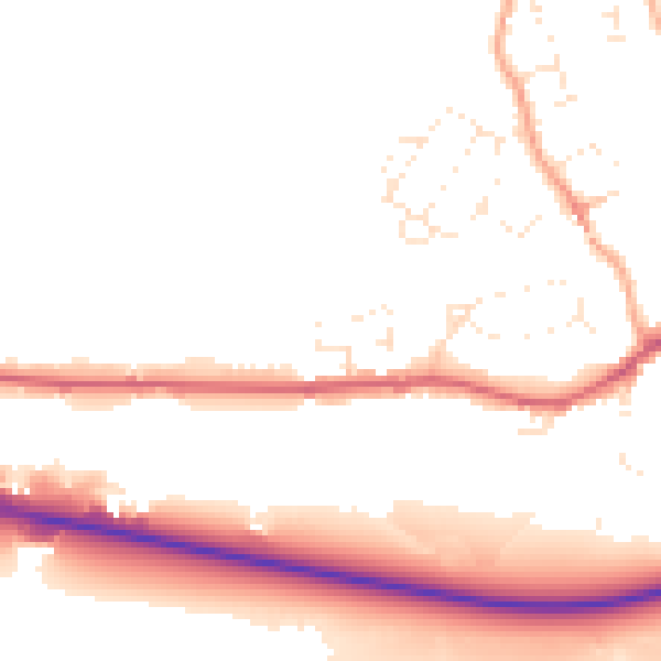 Daytime road noise heatmap for GL10 2BS